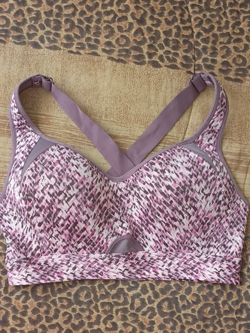 Sporto Mauve-Pink Abstract Print Support Bra